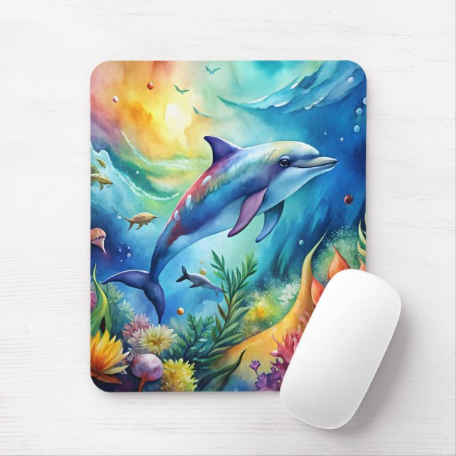 Mousepad Golfinho Pintado (Com mouse)