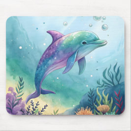 Mousepad golfinho pintado à aquarela