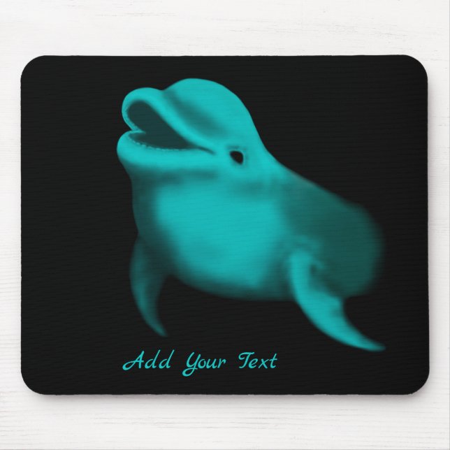 Mousepad Golfinho Sortudo - Adicione seu texto (Frente)