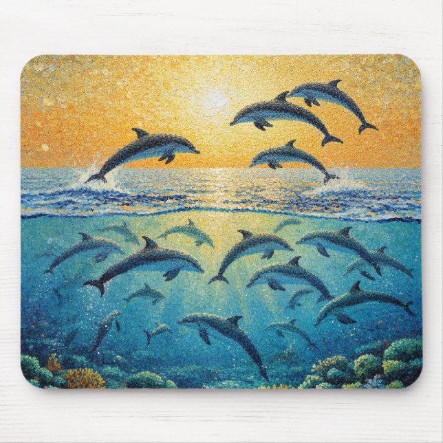 Mousepad Golfinhos Ao Pôr do Sol l (Frente)