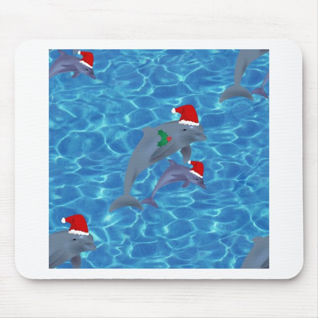 Mousepad golfinhos-de-santa-claus (Frente)
