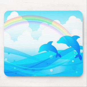 Mousepad Golfinhos e arco-íris