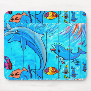 Mousepad golfinhos e bocais tropicais