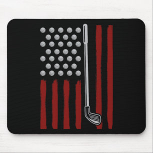 Mousepad Golfista da Bandeira Americana 4 de Julho Homens G