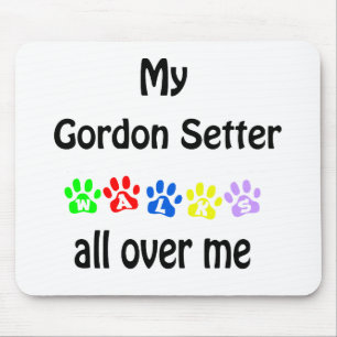 Mousepad Gordon Setter Walks Design