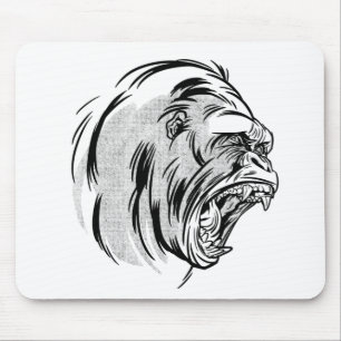 Mousepad Gorila Bravo Rei Do Design Da Selva