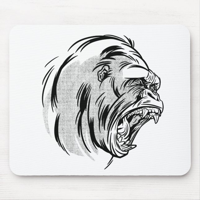 Mousepad Gorila Bravo Rei Do Design Da Selva (Frente)