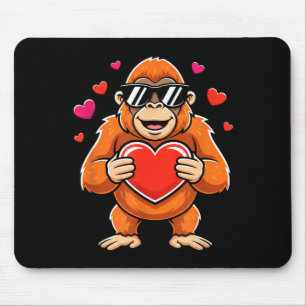 Mousepad Gorila legal segurando coração valentine macaco cr