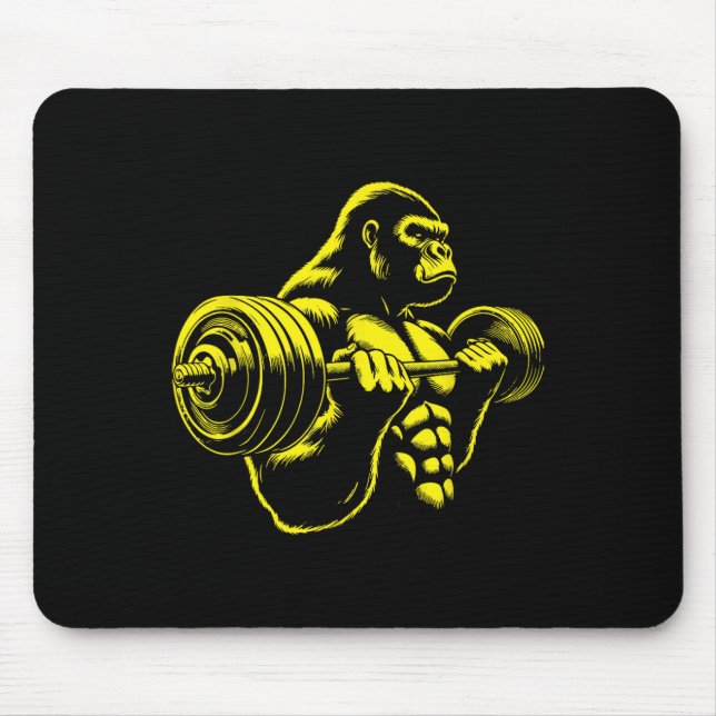 Mousepad Gorila Macaco Academia Levantamento de Peso Muscul (Frente)