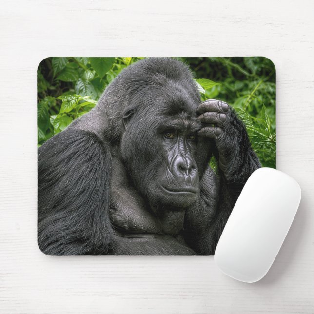 Mousepad Gorila Silverback Profundamente Pensativo (Com mouse)