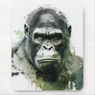 Mousepad Gorilla Ape Animal Painting Willife Forest