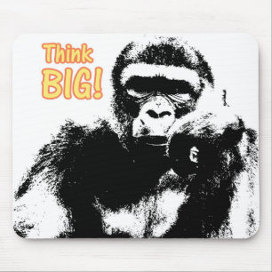 Mousepad Gorilla de Arte Pop moderna pensa grande motivação