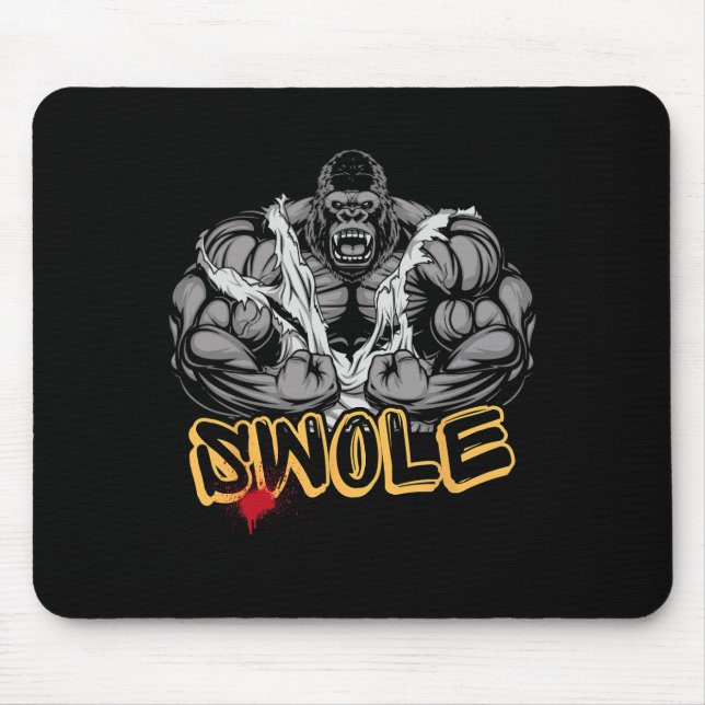 Mousepad Gorilla Mode Strong Bodybuilding Workout Muscle Sw (Frente)