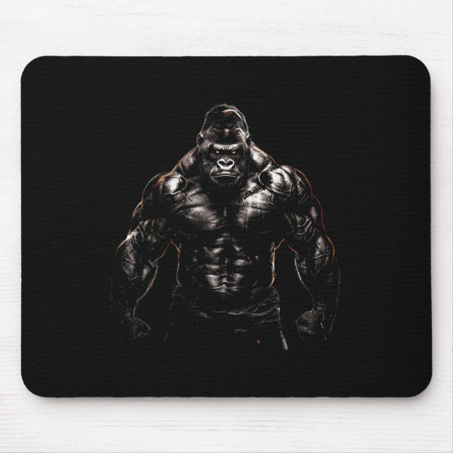 Mousepad Gorilla Monkey Gym Wear Bodybuilding Workout Motiv (Frente)