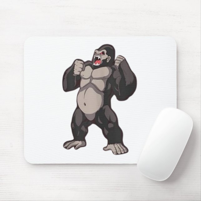 Mousepad Gorilla Roaring Ape Monkey (Com mouse)