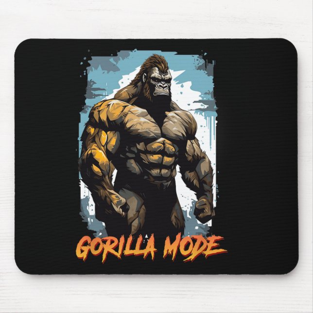 Mousepad Gorilla Workout Tees Gorilla Mode Gym And Bodybuil (Frente)