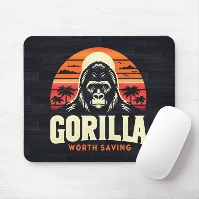 Mousepad Gorillas vale salvar a vida selvagem no mundo (Com mouse)
