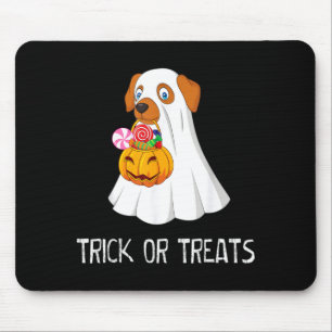 Mousepad Gostosuras ou Travessuras Cachorro Fantasma Engraç