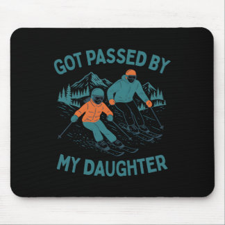 Mousepad Got Ped By My Daughter Funny Skiing Dad Winter Spo