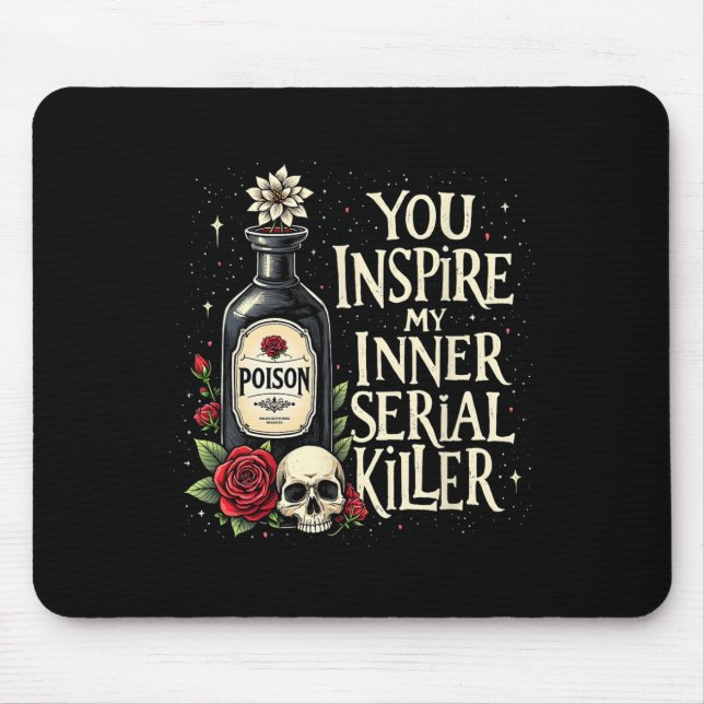 Mousepad Gótamo Gótica Halloween Aestheti, Frasco de Veneno (Frente)
