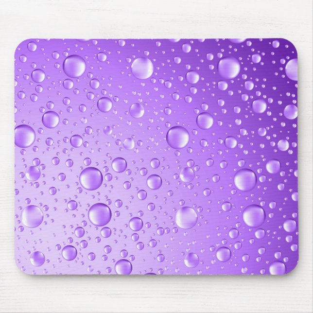 Mousepad Gotas de Abstrato de Chuva Roxo Metálica (Frente)
