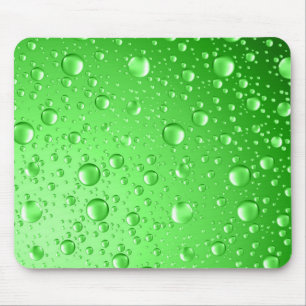 Mousepad Gotas de chuva Abstrato verde brilhante metálico
