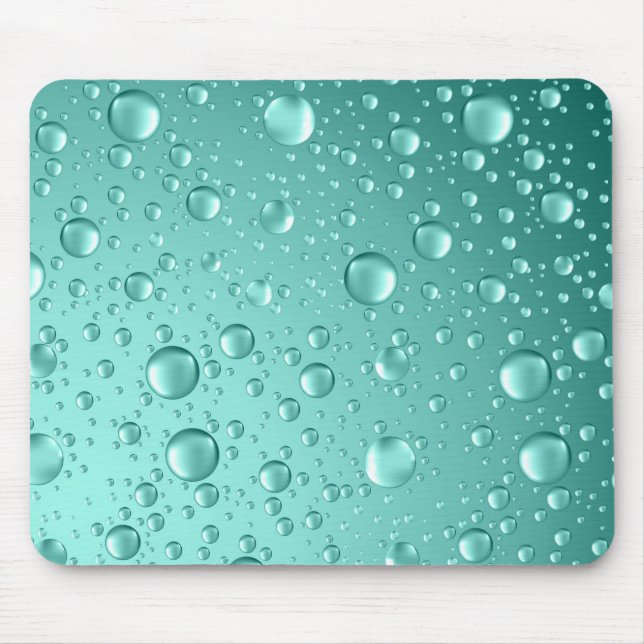 Mousepad Gotas de chuva Abstrato verde-lacrimogêneo (Frente)