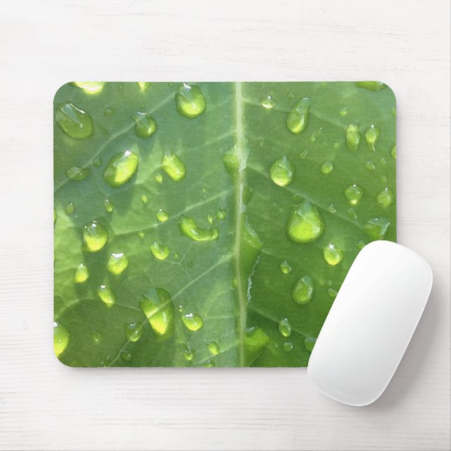 Mousepad Gotas de chuva em folha (Com mouse)