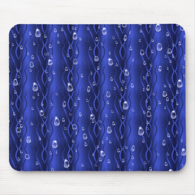 Mousepad Gotas de chuva em metal azul (Frente)
