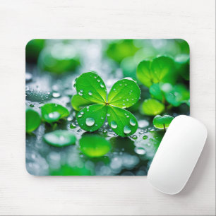 Mousepad Gotas De Chuva Em Vestuário De Quatro Folhas