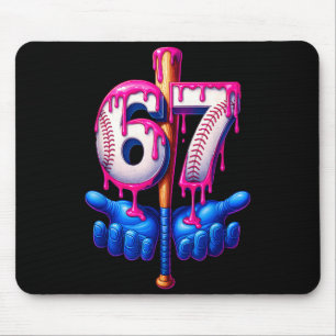 Mousepad Gotejamento de Beisebol 6 7 Número 67 Seis Sete Me