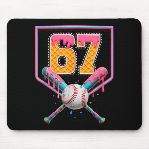 Mousepad Gotejamento de Beisebol Número 67 Diversão Seis Se
