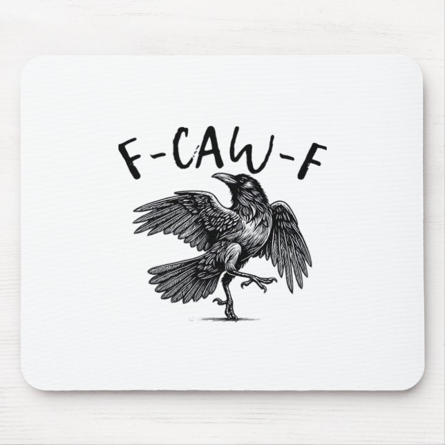 Mousepad Gothic Funny F Caw F Crow Aesthetic Casual Look (Frente)