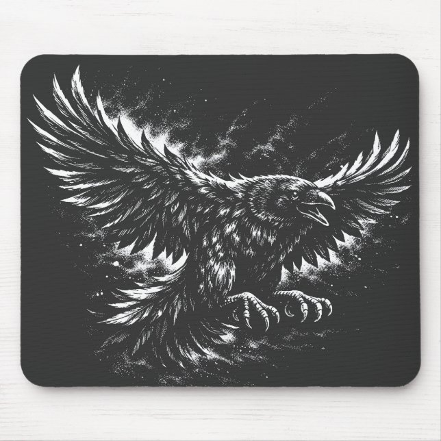 Mousepad Gothic Raven – por BurnsInHell (Frente)