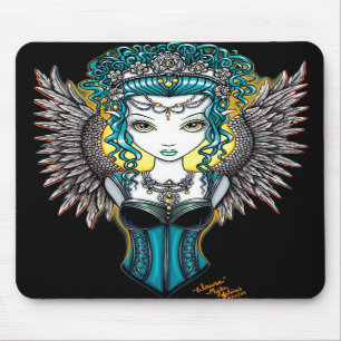 Mousepad gótico do anjo-da-guarda de "Alaura"