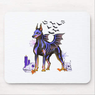 Mousepad Gótico Doberman Dog Skulls T And Candles Hall