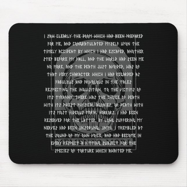 Mousepad Gótico Edgar Allan E Memento Mori Caveira Hallowee (Frente)