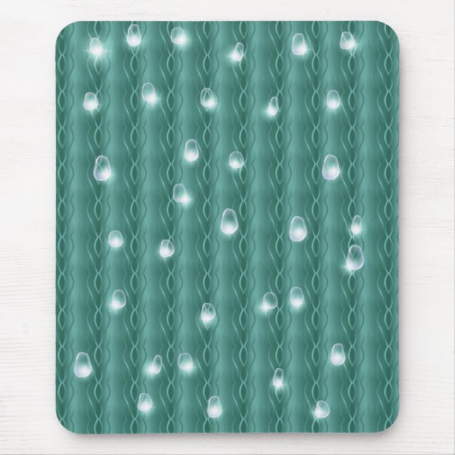 Mousepad Gotículas de chuva em metal verde (Frente)