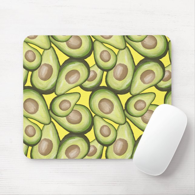 Mousepad Gourmet Fresco Vegan Avocado Patterno do Mouse (Com mouse)