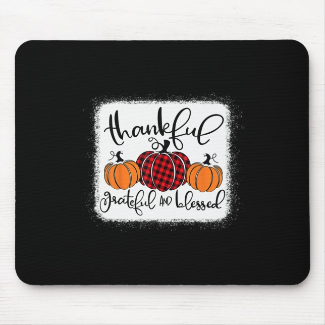 Mousepad Graças Grateful e abençoado Pumpkin Fall (Frente)