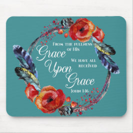 Mousepad Grace Sobre Grace John 1:16 Escritura