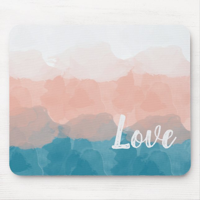 Mousepad Gradação Gradata de Amor Azul e Rosa-Rosa (Frente)