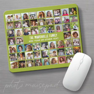 Mousepad Grade de Colagem de Fotos 58 com Texto - Verde