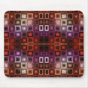 Mousepad Grade Geométrico Simétrico Vermelho e Roxo com Bri