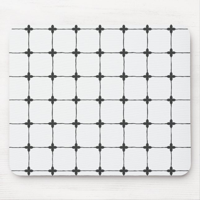 Mousepad Grade Neutra Minimalista Preto e Branco (Frente)