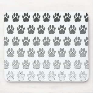 Mousepad Gradient Paw Prints in Black White & Gray