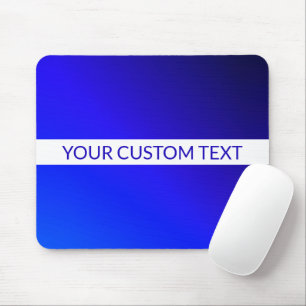Mousepad Gradiente Azul & Texto Editável na Faixa Branca