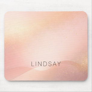 Mousepad Gradiente de Brilho Dourado Rosado 