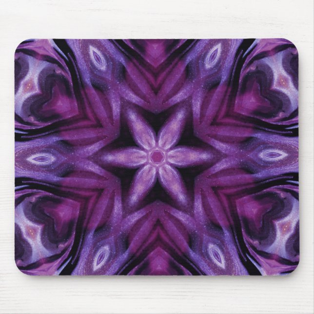 Mousepad Gradiente de Corações do Caleidoscópio Roxo (Frente)