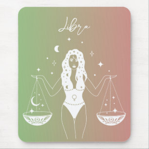 Mousepad Gradiente de sigla em estrela do horóscopo da Libr